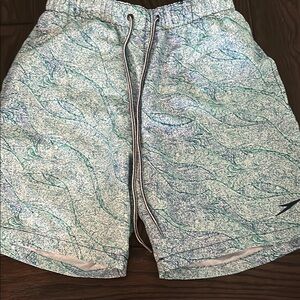 Speedo Men's Swim Trunks - Blue and Green Pattern